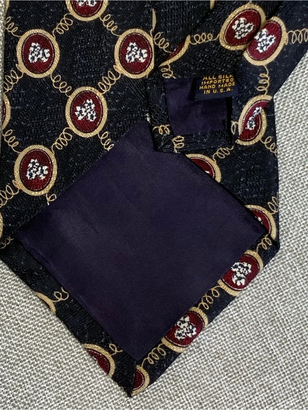 Vintage XMI Silk Medallion Wide Extra Long Tie USA Made